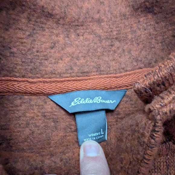 Eddie Bauer NWOT Rust Radiator FreeHeat Fleece Raglan Snap Funnel Pullover L - Picture 6 of 14